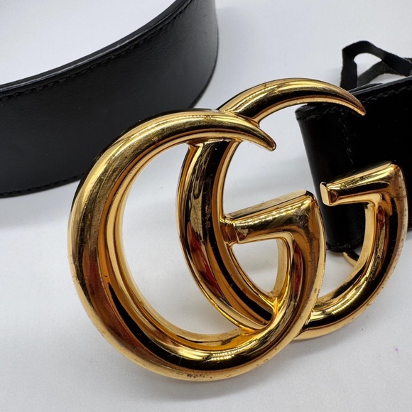 Gucci Authentic GG Marmont Wide Leather Black Belt 85 Preowned main image 15